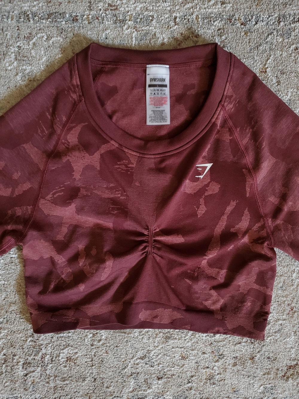 Gymshark Camo Seamless Long Sleeve Crop Top - Picture 3 of 7